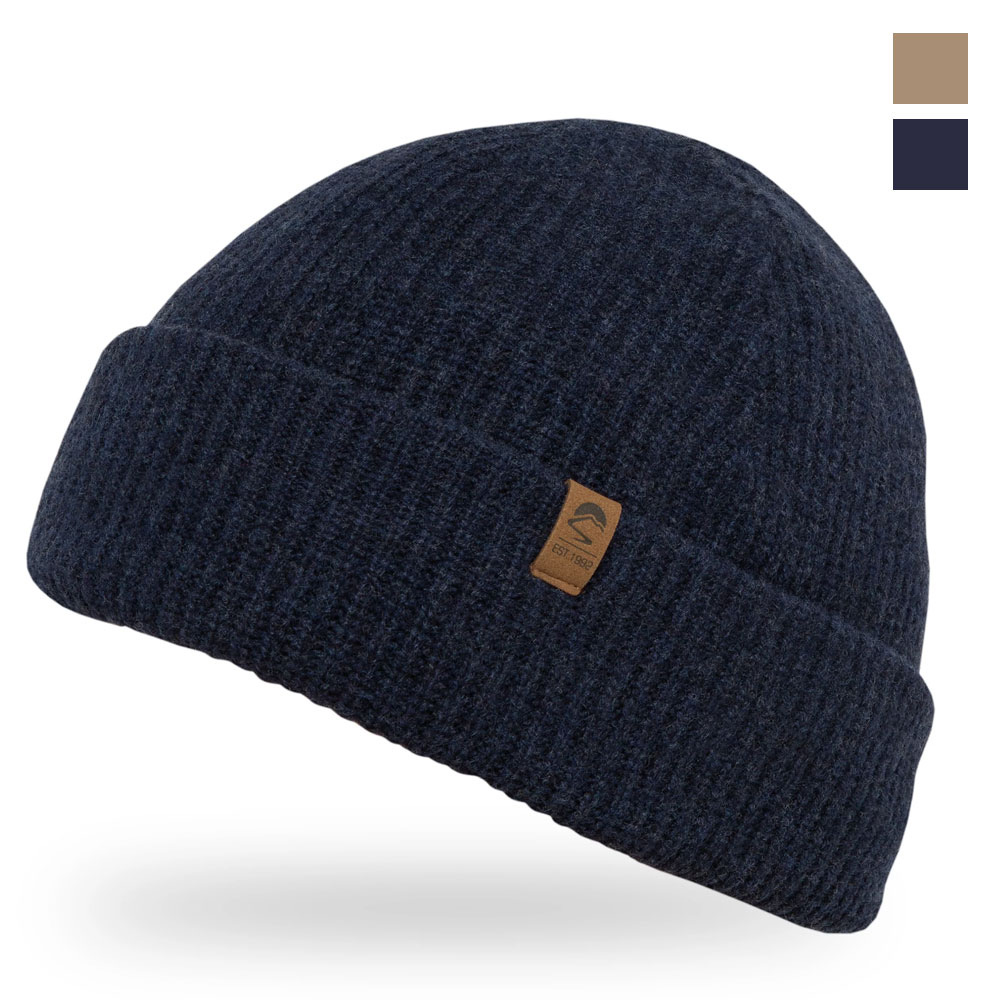 美麗諾羊毛針織直條紋保暖帽