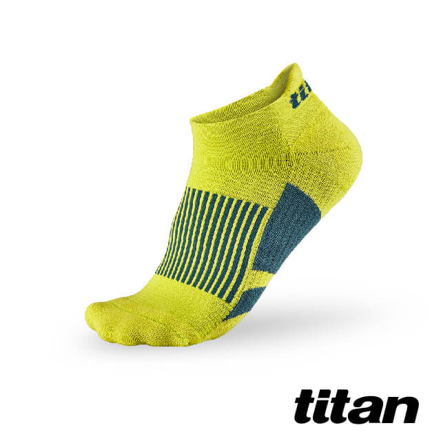 【titan】薄型功能慢跑踝襪_綠/藍