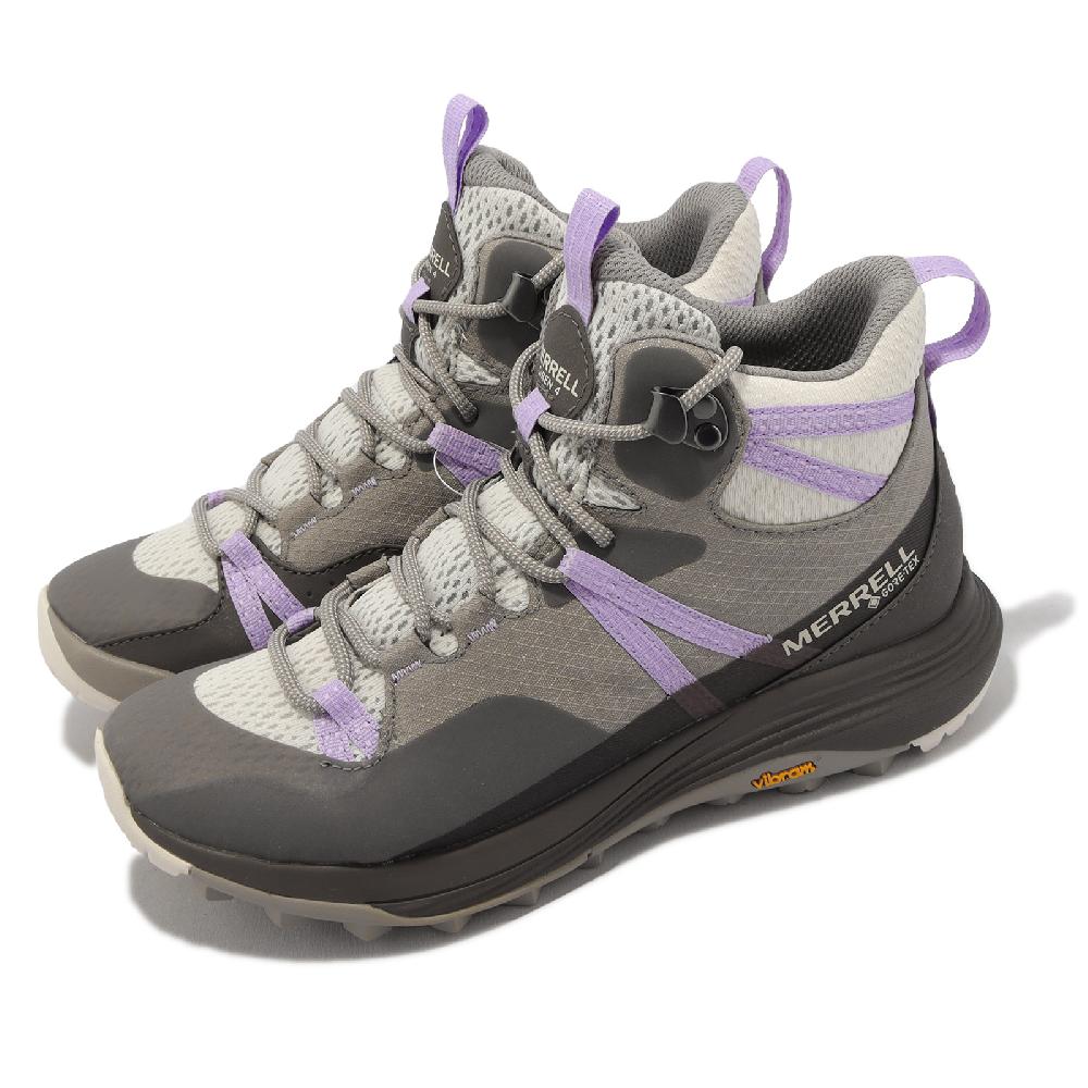 Merrell 登山鞋 Siren 4 Mid GTX 女鞋 灰棕 紫 防水 越野 戶外 郊山 ML037370