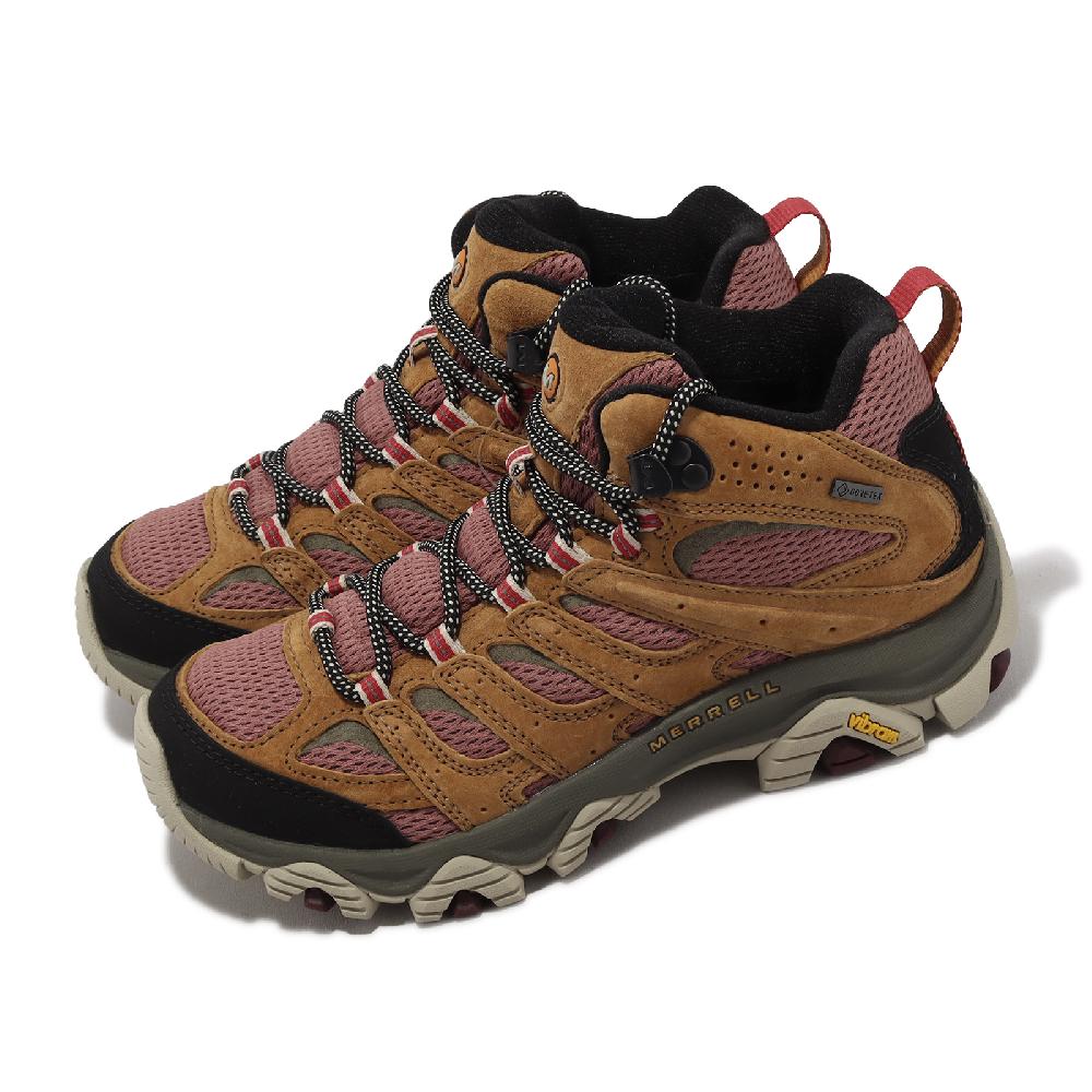 Merrell 邁樂 戶外鞋 Moab 3 Mid GTX 女鞋 棕 紅 防水 中筒 越野 郊山 登山 Vibram ML037498