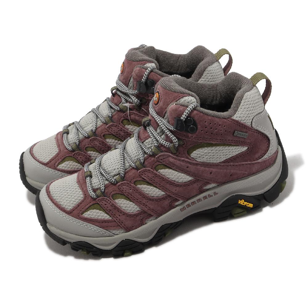Merrell 邁樂 戶外鞋 Moab 3 Mid GTX 女鞋 粉 灰 防水 Vibram 郊山 越野 中筒 登山 ML037496