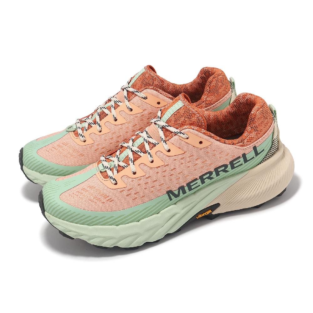Merrell 邁樂 越野跑鞋 Agility Peak 5 女鞋 粉 綠 回彈 抓地 越野 運動鞋 ML068168