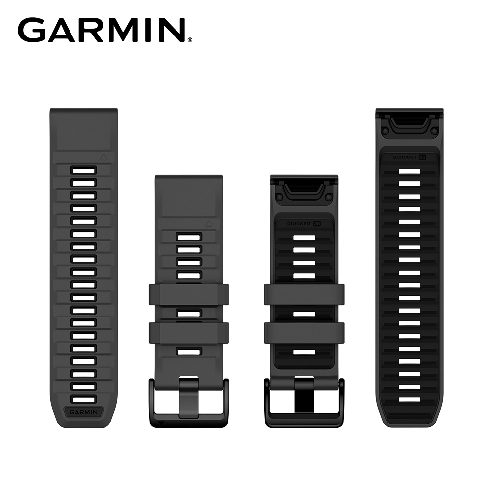 GARMIN QuickFit 26mm 石墨黑矽膠錶帶
