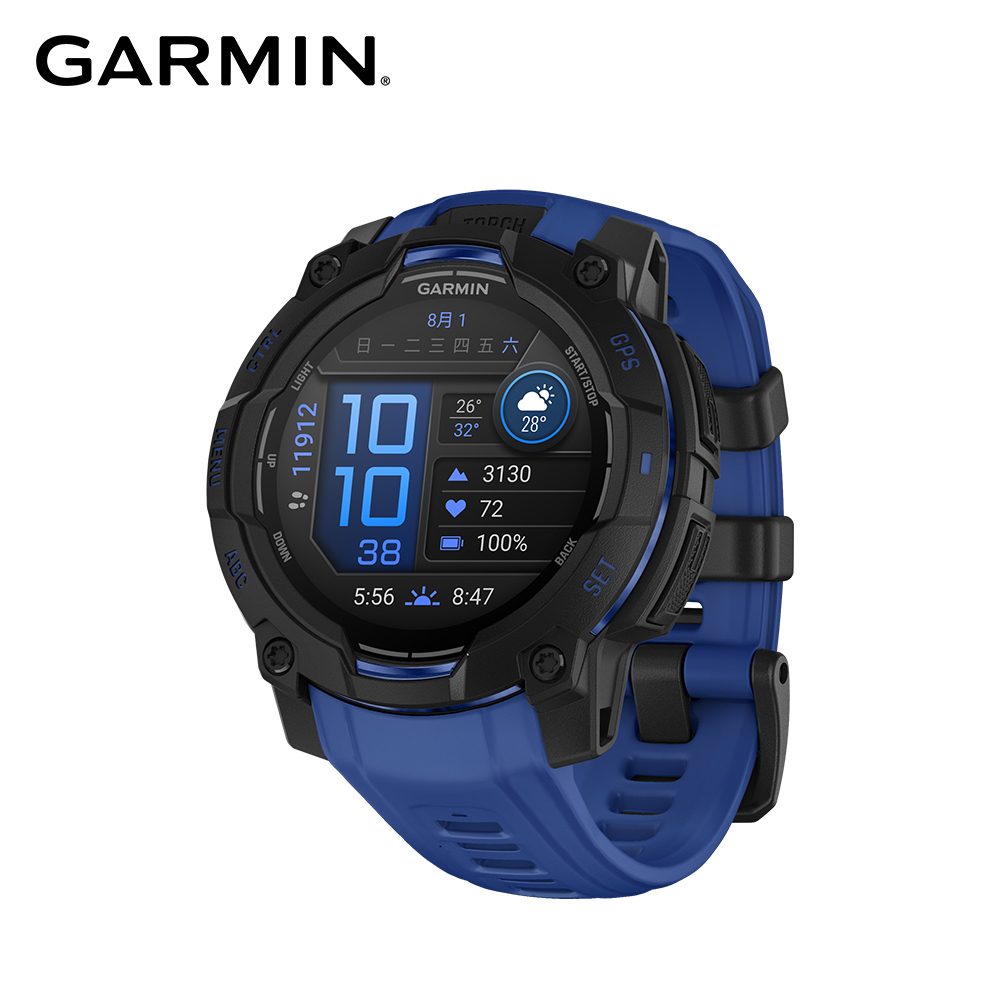 GARMIN INSTINCT 3 AMOLED 本我系列GPS腕錶 45mm 黑夜電光藍