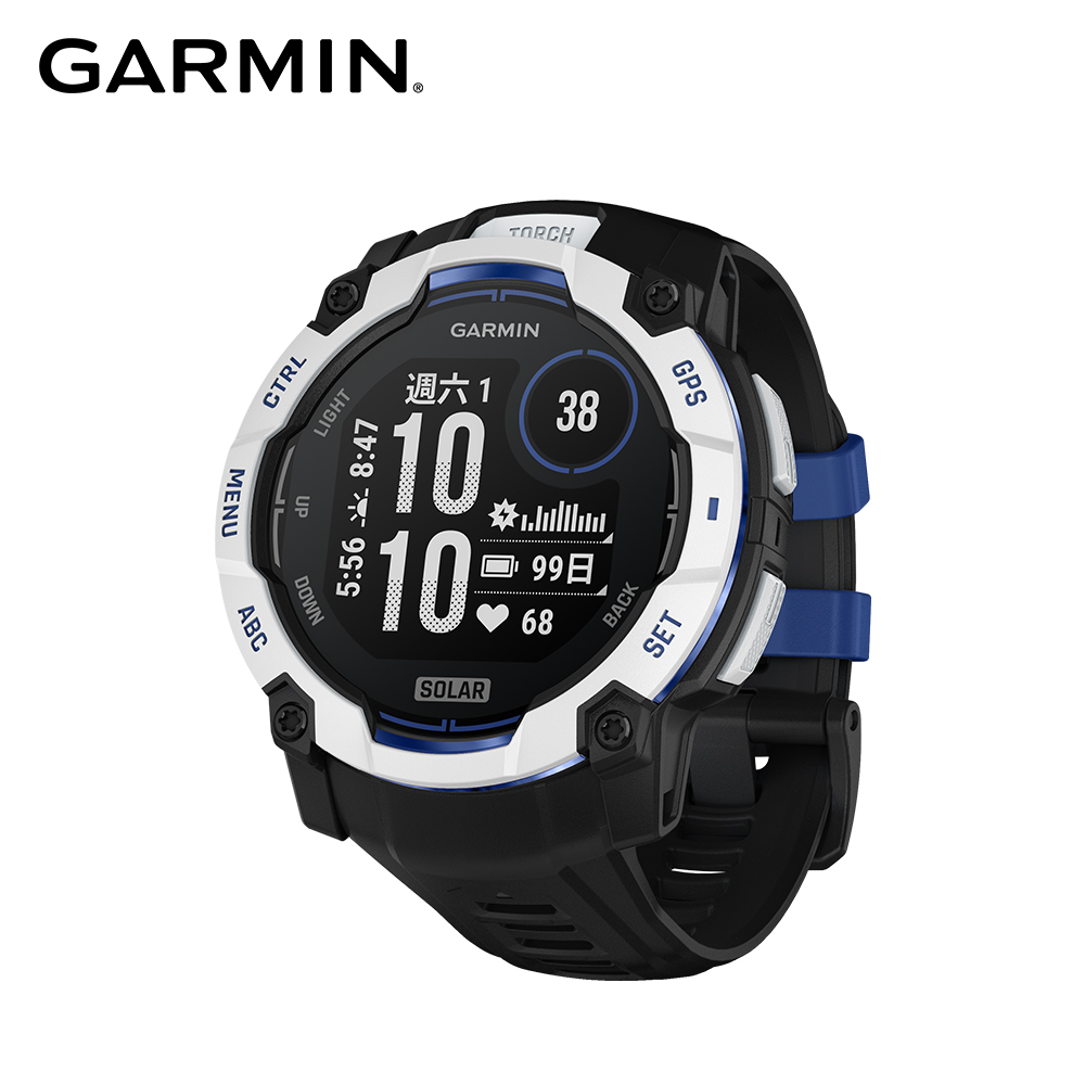 GARMIN INSTINCT 3 Solar 本我系列 太陽能GPS腕錶 50mm 鵝卵石白
