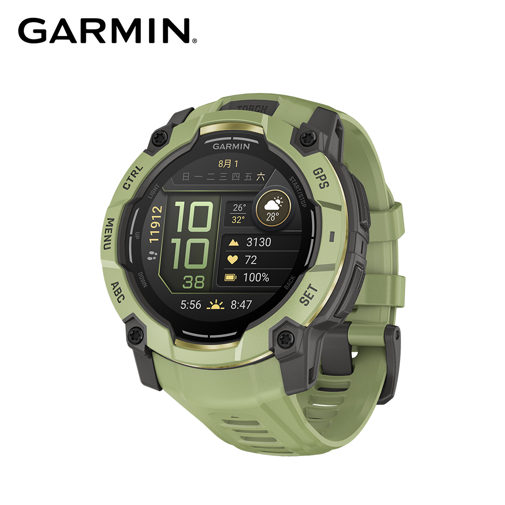 GARMIN INSTINCT 3 AMOLED 本我系列GPS腕錶 50mm 曠野綠