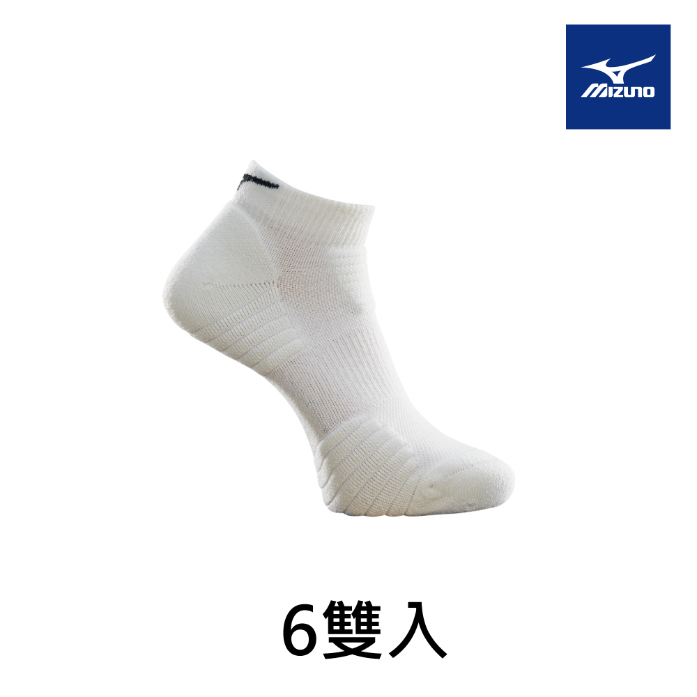 【MIZUNO 美津濃】男運動厚底踝襪 6雙入 32TXB20301Q（白x黑）