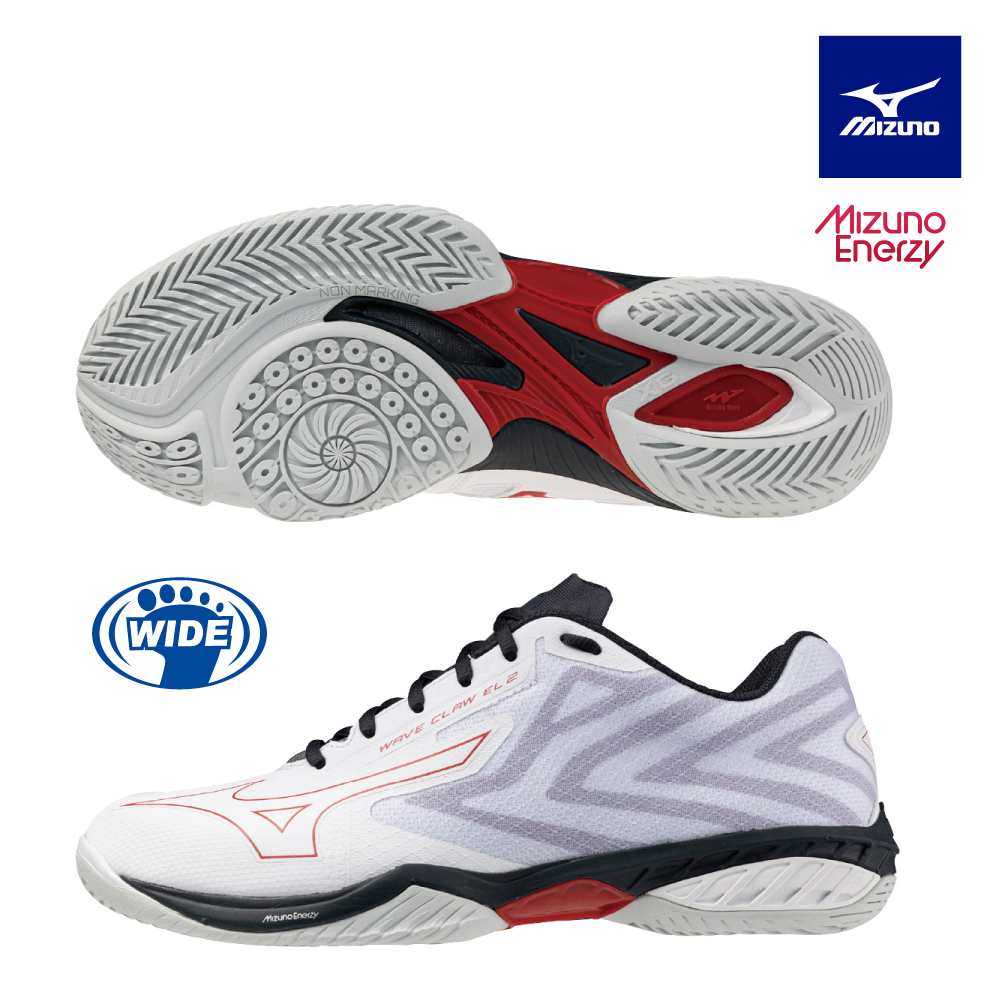 【MIZUNO 美津濃】WAVE CLAW EL 2 寬楦羽球鞋 71GA228051