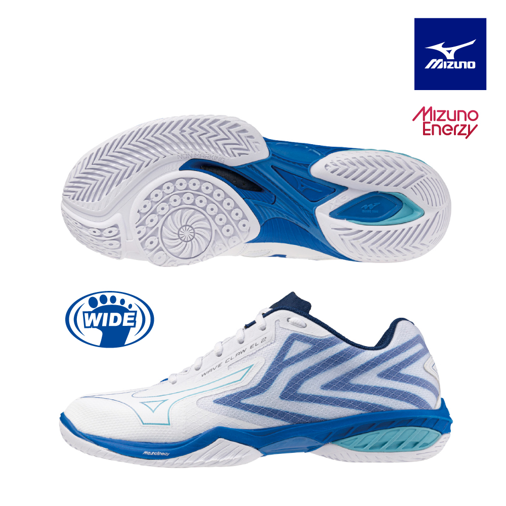 【MIZUNO 美津濃】WAVE CLAW EL 2 寬楦羽球鞋 71GA228052