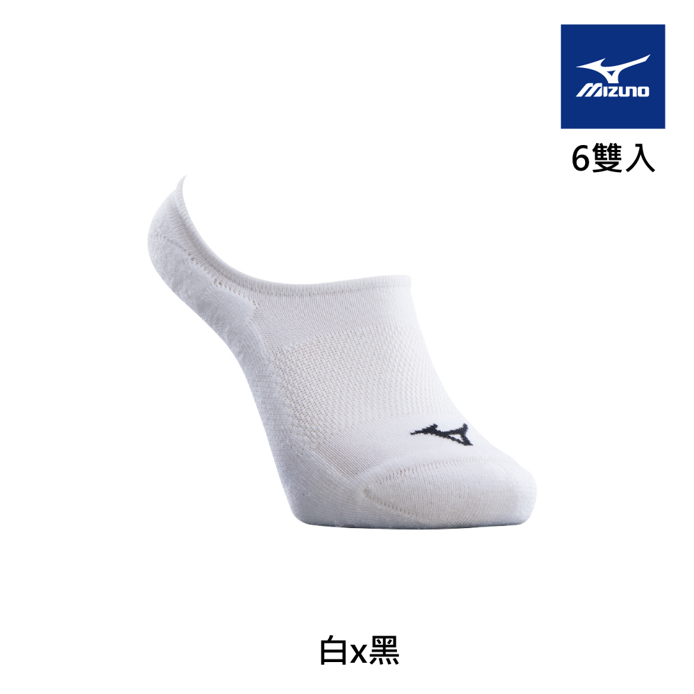 【MIZUNO 美津濃】女運動隱形襪 6雙入 32TX290109Q（白x黑）