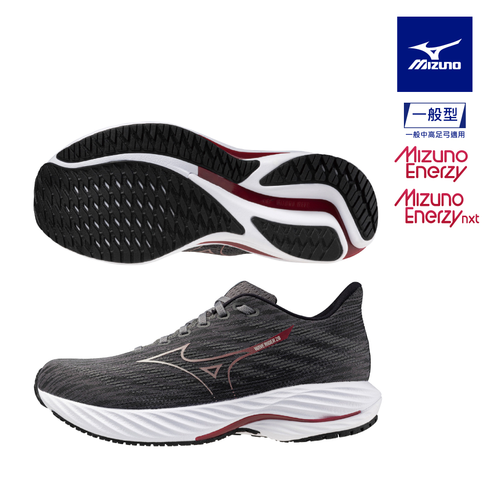 【MIZUNO 美津濃】WAVE RIDER 28 一般型男款慢跑鞋 J1GC240305