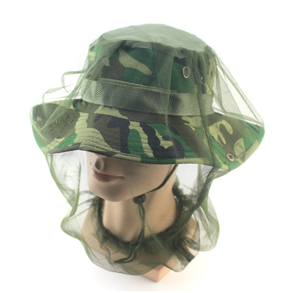 PUSH!戶外用品 防蚊蟲網紗帽 釣魚帽 養蜂防護帽 防蚊網罩2入P135-1軍綠色