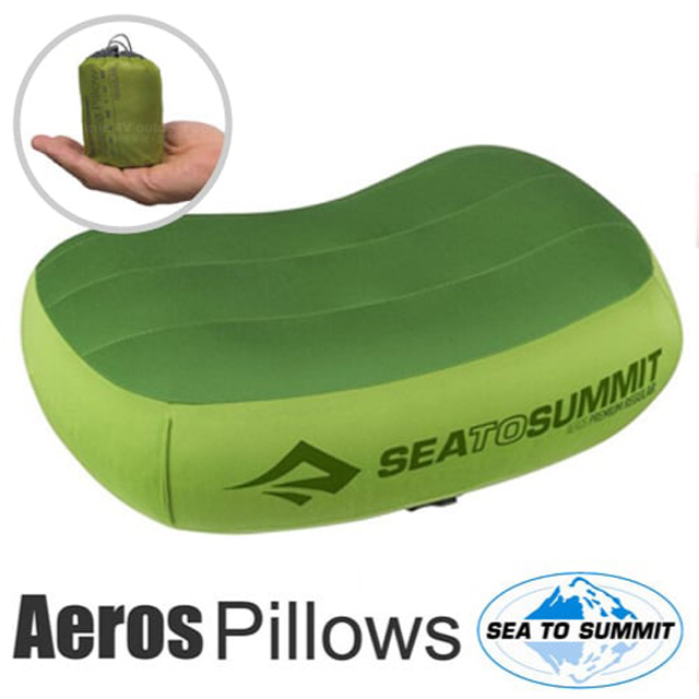 【SEA TO SUMMIT】AEROS PREMIUM PILLOWS 50D 舒適充氣枕頭/吹氣枕 STSAPILPREMRLI 萊姆綠