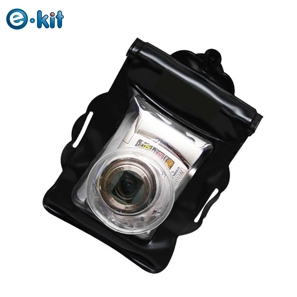 逸奇e-kit 伸縮鏡頭相機1米防水袋含頸掛式吊帶/臂掛式吊帶/拭鏡布-黑色 SJ-P001_BK