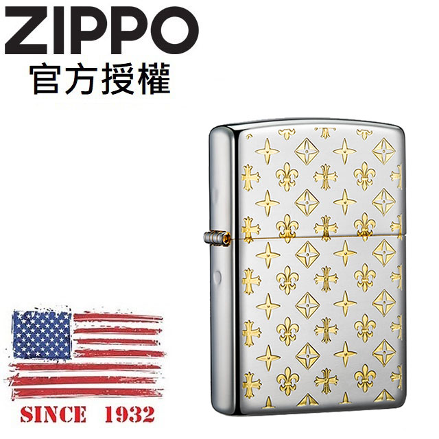 ZIPPO Monogram pattern SG 花紋押印圖案(亮銀色)防風打火機