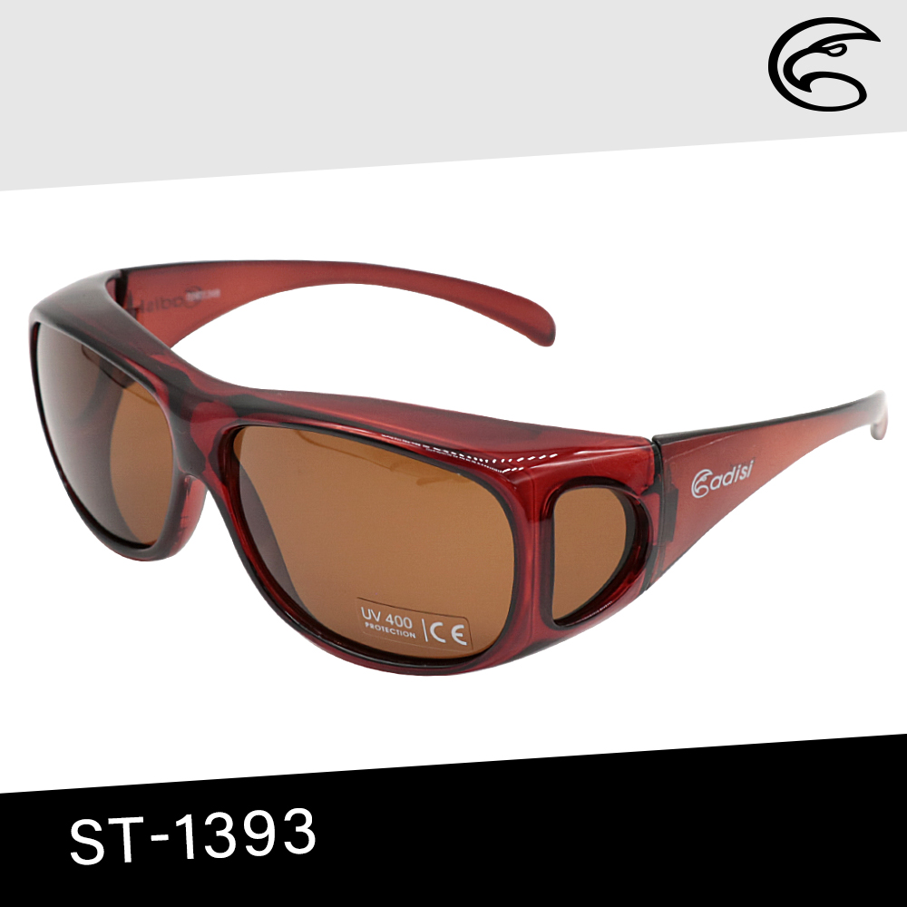 ADISI 偏光太陽眼鏡ST-1393 透明茶框/茶片