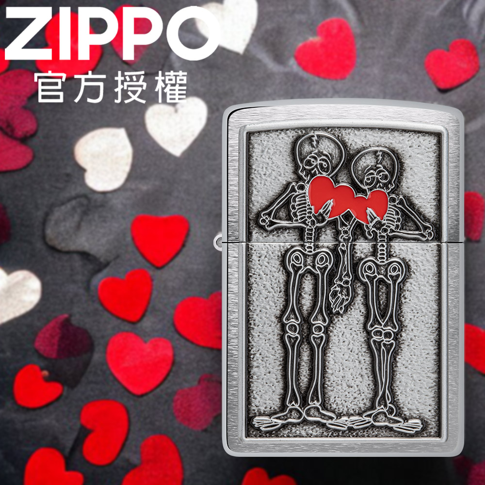 ZIPPO Couples Emblem 紅心骷髏情侶防風打火機