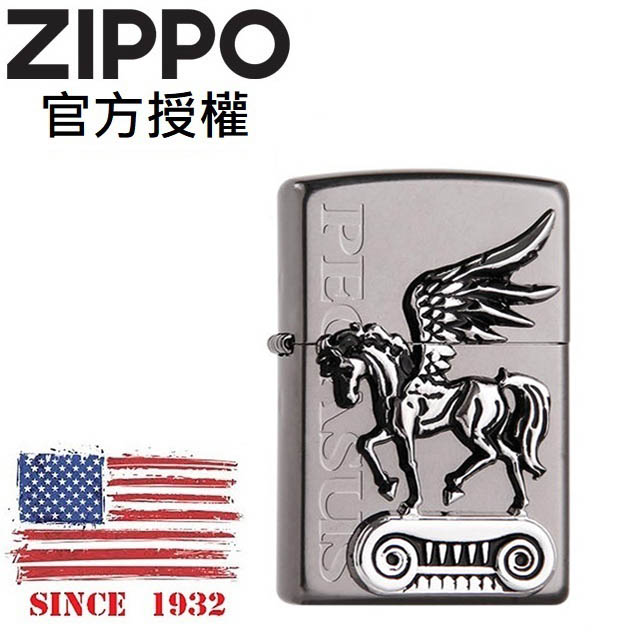 ZIPPO Pegasus BK 黑冰飛馬徽章防風打火機