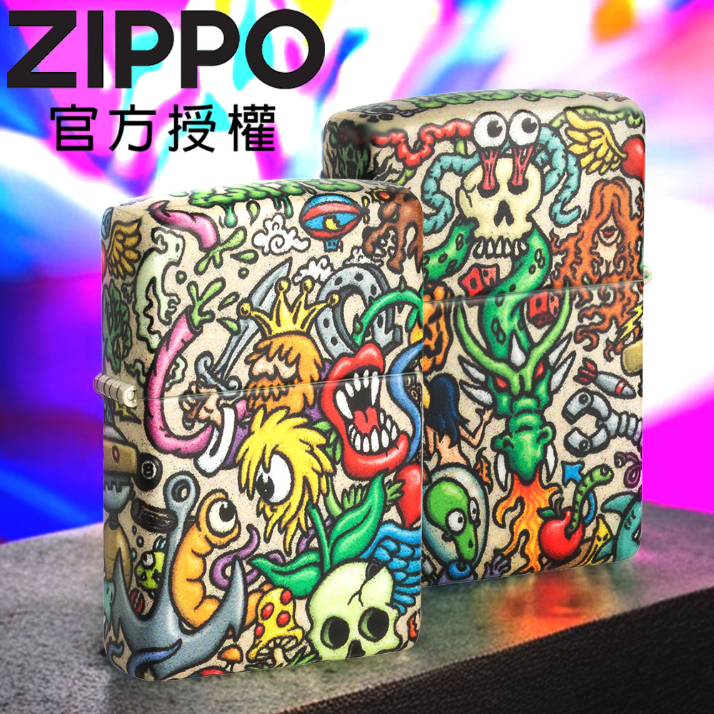 ZIPPO Tattoo Theme Design 狂野拼貼防風打火機
