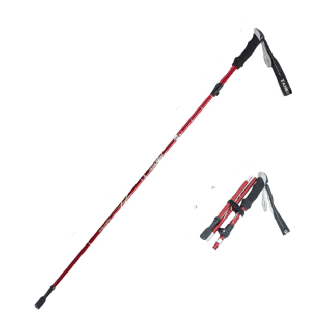 【Xavagear】戶外健行登山杖 鋁合金折疊伸縮手杖 95-110cm 紅色