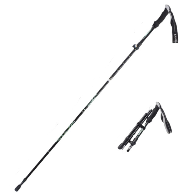 【Xavagear】戶外健行登山杖 鋁合金折疊伸縮手杖 95-110cm 黑色