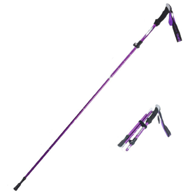 【Xavagear】戶外健行登山杖 鋁合金折疊伸縮手杖 95-110cm 紫色