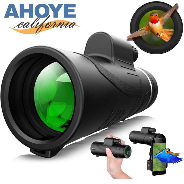 【Ahoye】40X60防水單筒望遠鏡 (附手機拍攝夾)