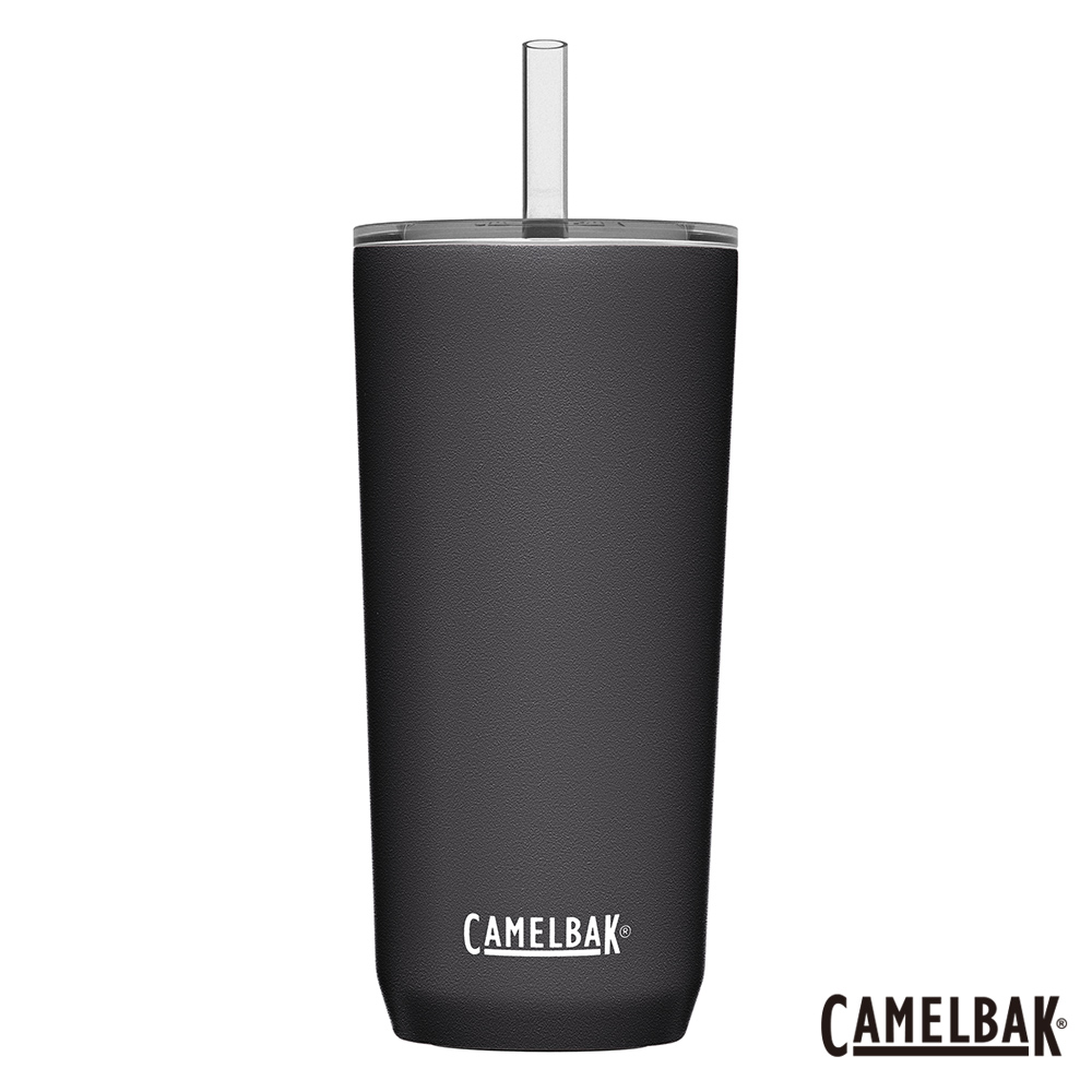 【美國 CamelBak】600ml Straw Tumbler 雙層不鏽鋼吸管杯(保冰) 濃黑 #杯子 #隨行杯