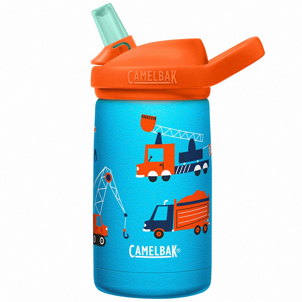 【美國 CamelBak】350ml eddy+兒童吸管不鏽鋼保溫瓶(保冰) 工程推土車