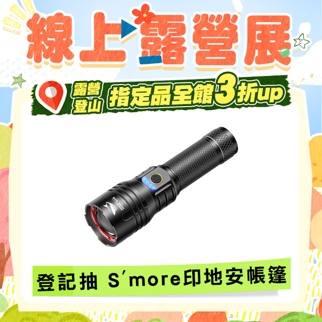 微笑鯊【SD7009 變焦白鐳射手電筒】防水強光伸縮充電手電筒 露營登山釣魚 戶外照明 長續航