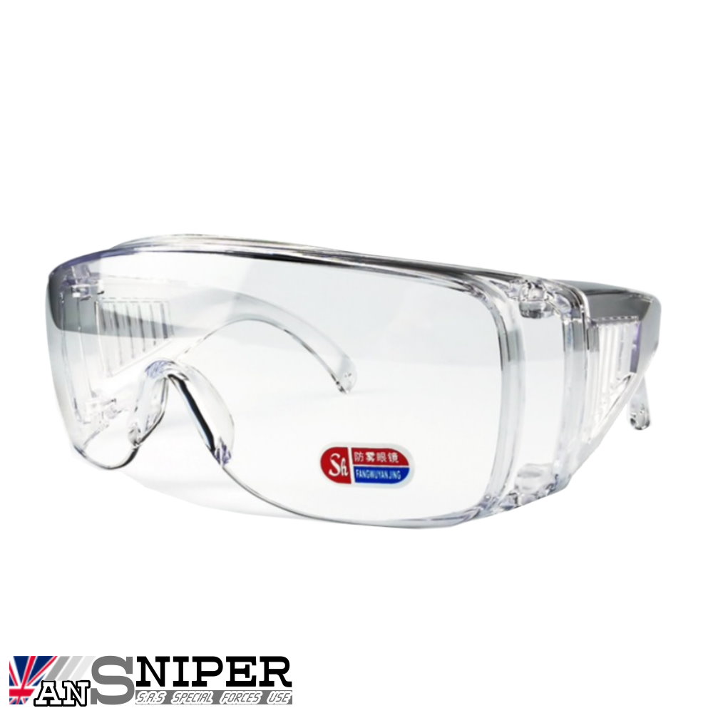 [ansniper SP-5566 / 防起霧防風防飛沫防塵防衝擊45g加厚高清防護套鏡/近視眼鏡可直戴(3入)