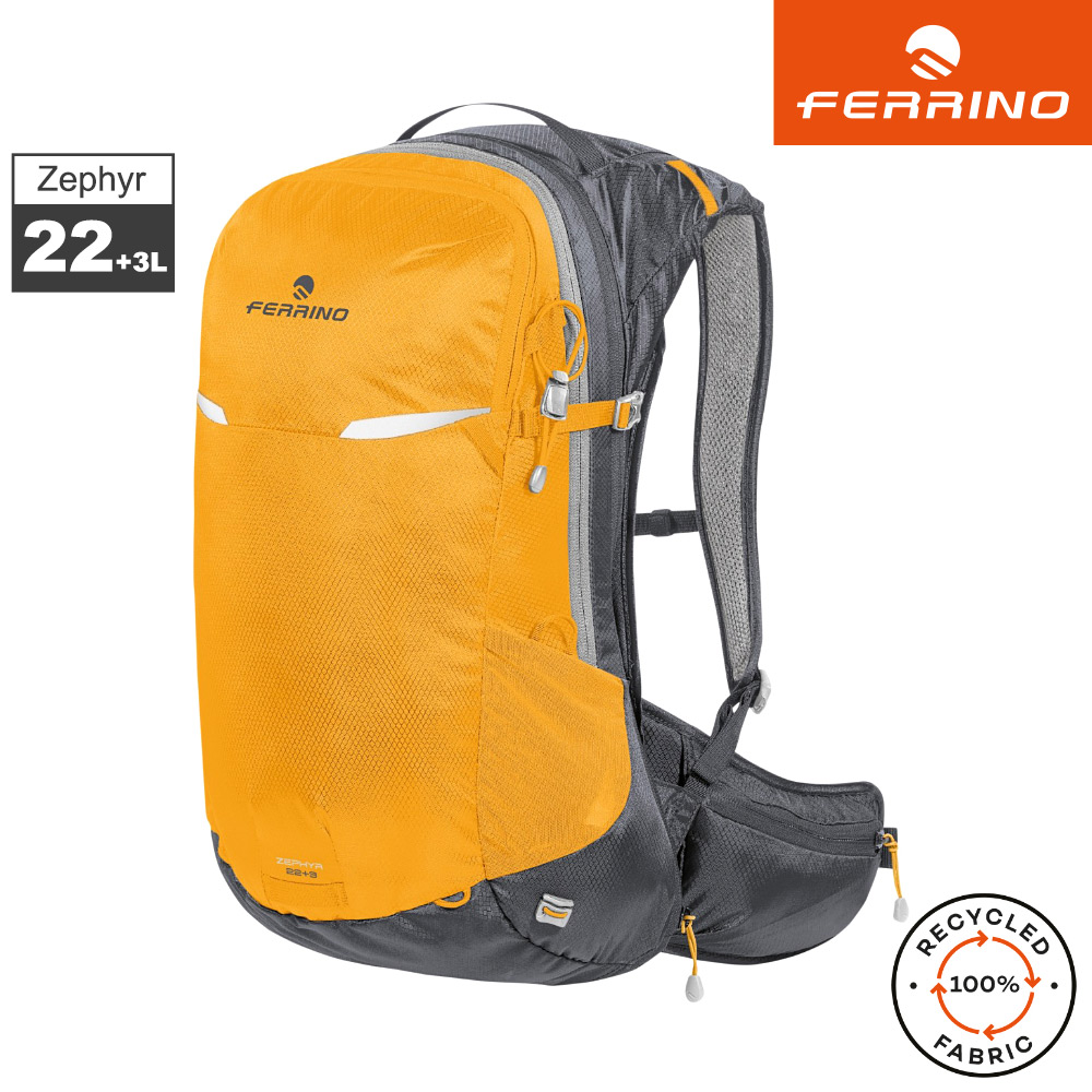 Ferrino Zephyr 22+3 登山健行透氣背包 75812 / NGG鵝黃-黑