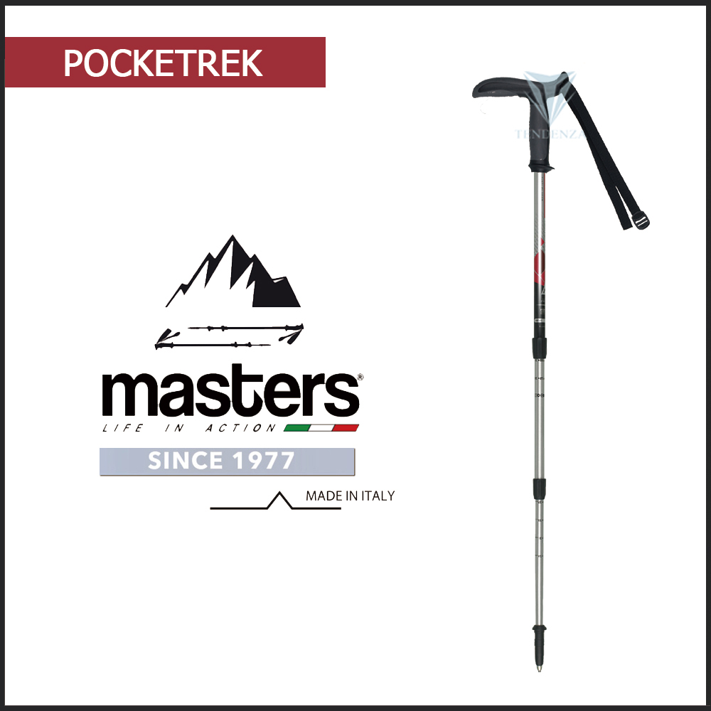 【義大利 masters】Pocketrek 大頭寶特登山杖 - 紅