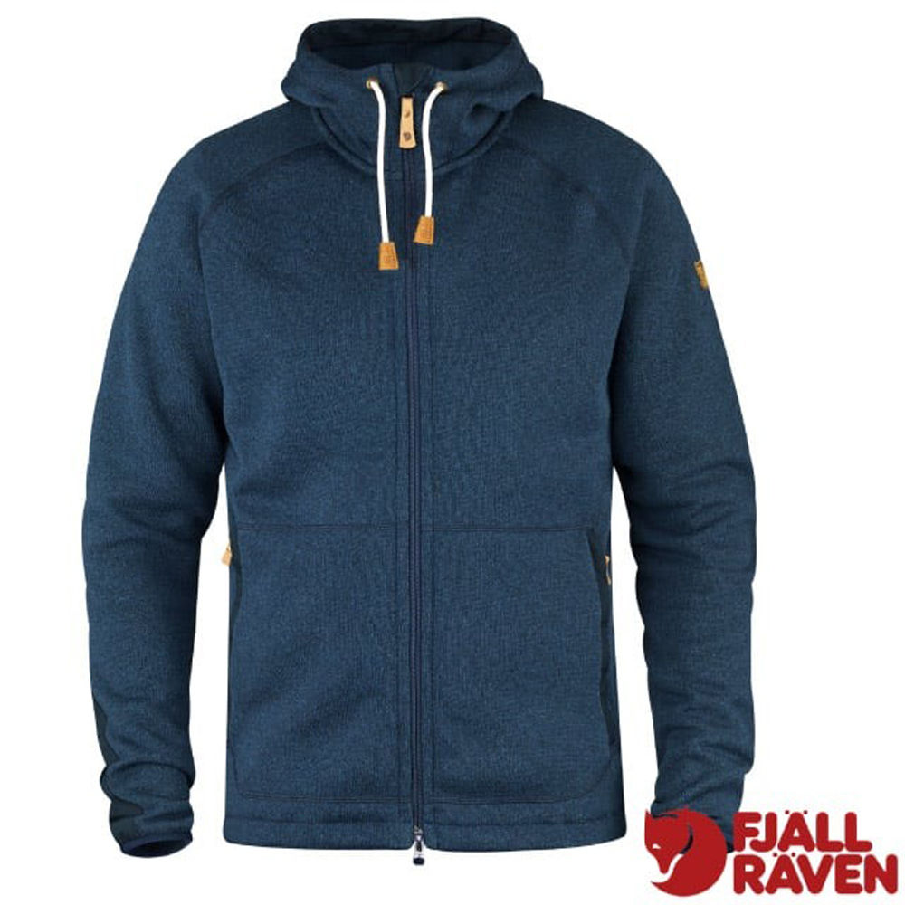【Fjallraven 小狐狸】男 Ovik Fleece Hoodie 刷毛連帽夾克.保暖外套.風衣/82252-560 海軍藍