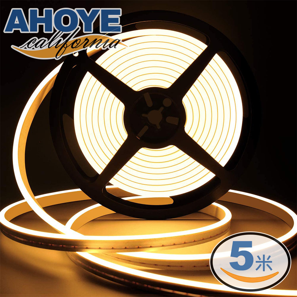 【Ahoye】DC12V防水無燈珠LED燈條 (5米-暖白光) 夜燈 戶外照明 庭院燈