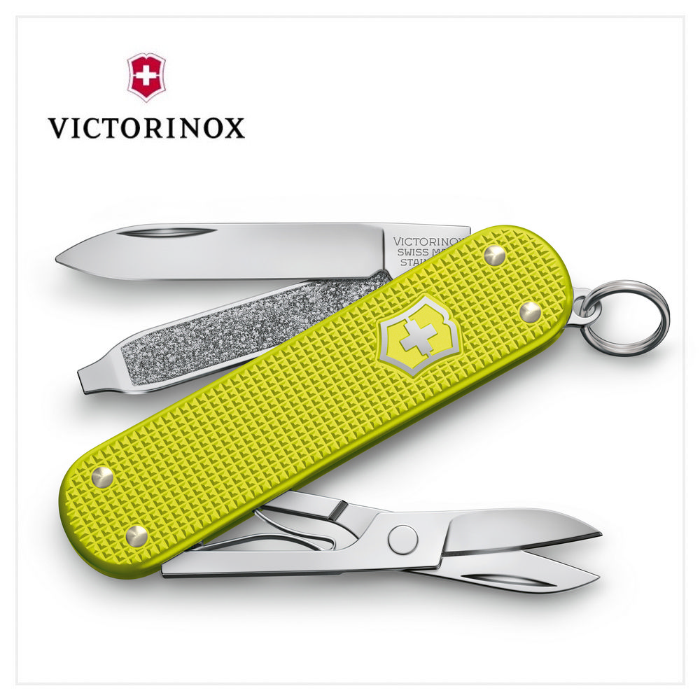 【VICTORINOX 瑞士維氏】瑞士刀 58mm/5用/鋁合金/限量版電光黃 0.6221.L23