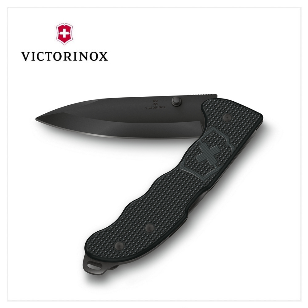 VICTORINOX 瑞士維氏 Evoke BS Alox 折疊式獵刀 136mm/4用/極黑+黑 0.9415.DS23