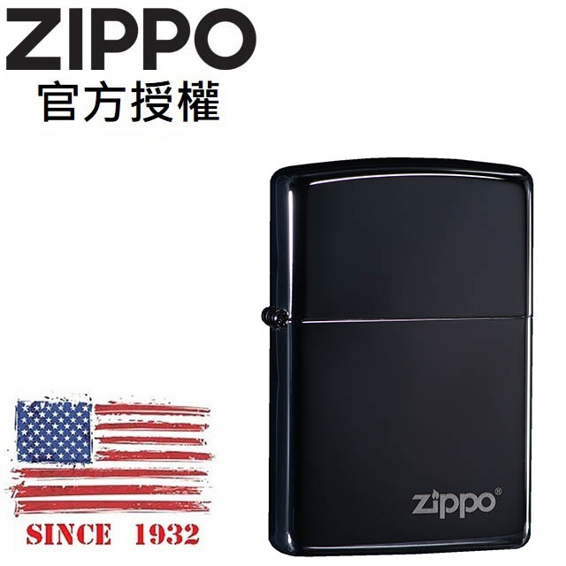 ZIPPO High Polish Black Zippo Logo 黑炫冰防風打火機