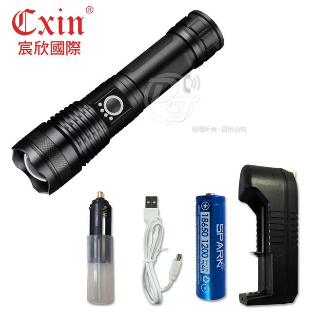 59W亮度四核心P50強光LED充電手電筒 CX-HK011