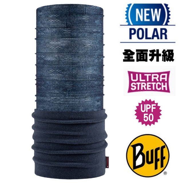 【BUFF】超彈性 Polar保暖魔術頭巾 Plus(上層吸溼排汗+抗菌除臭+下層保暖恆溫)130021-707 斑剝藍調