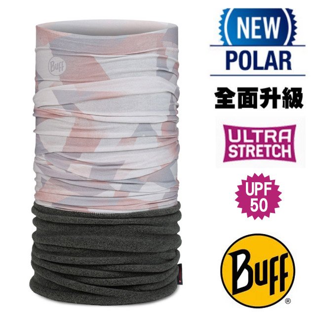 【BUFF】超彈性 Polar保暖魔術頭巾 Plus(上層吸溼排汗+抗菌除臭+下層保暖恆溫)132560-508 淺粉稜角