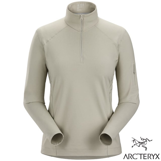 【ARCTERYX 始祖鳥】女 Rho LT Zip Neck 刷毛內層套頭衫.排汗衣 X000006295-30352 生態綠