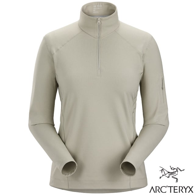 【ARCTERYX 始祖鳥】女 Rho LT Zip Neck 刷毛內層套頭衫.排汗衣_X000006295-30352 生態綠