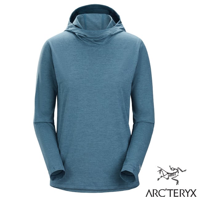 【ARCTERYX 始祖鳥】女 Taema 快乾長袖套頭衫.排汗長袖連帽上衣 X000007295-30804 寧靜雜綠