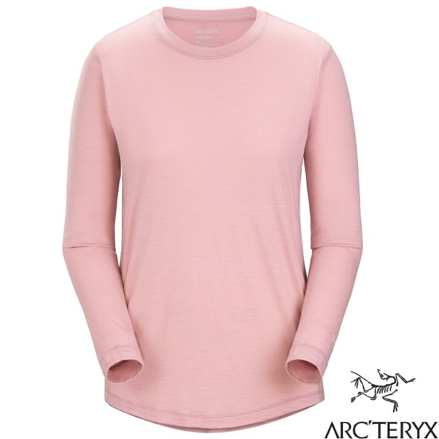 【ARCTERYX 始祖鳥】女 Lana 羊毛長袖圓領快乾上衣.防曬+吸濕排汗+抗臭 X000007434-30800 幸福粉