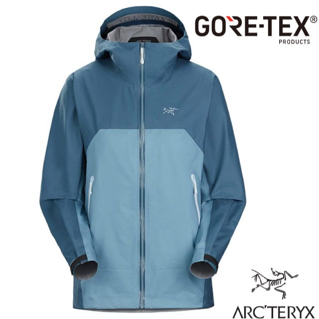 【ARCTERYX 始祖鳥】女款 Beta Gore-Tex 防風防水透氣連帽外套/X000007135-30791 寧靜綠/快樂藍