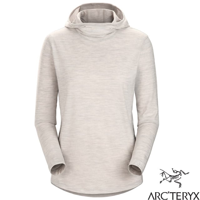 【ARCTERYX 始祖鳥】女 Lana 羊毛套頭衫.長袖連帽上衣/多功能T恤 X000006291-30428 沈靜灰