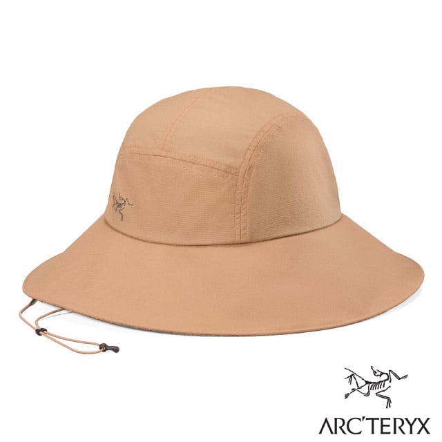 【ARCTERYX 始祖鳥】Aerios Shade Hat 防曬透氣寬邊遮陽帽.可折疊大盤帽_X000007765 帆布棕