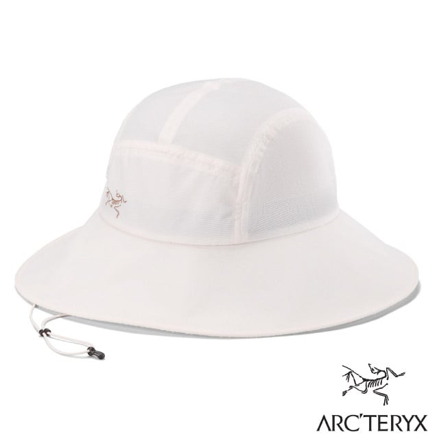 【ARCTERYX 始祖鳥】Aerios Shade Hat 防曬透氣寬邊遮陽帽.可折疊大盤帽_X000007765 絹絲白