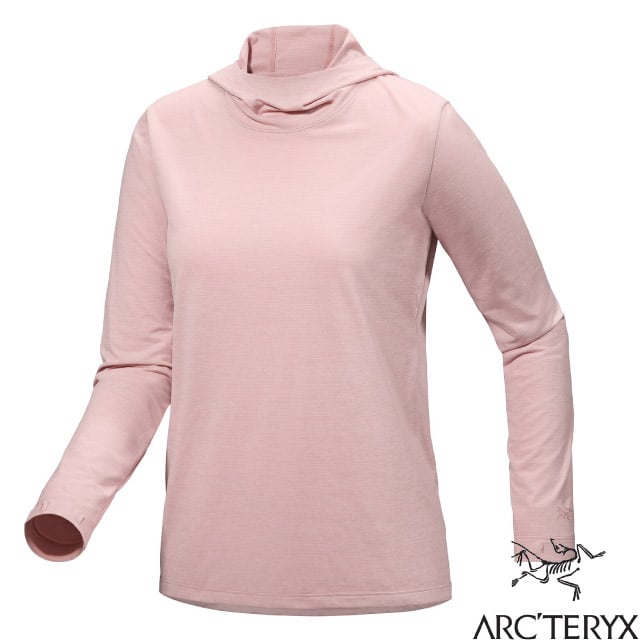 【ARCTERYX 始祖鳥】女 Taema 快乾長袖套頭衫.排汗長袖連帽上衣 X000007295-30804 野玫瑰雜粉